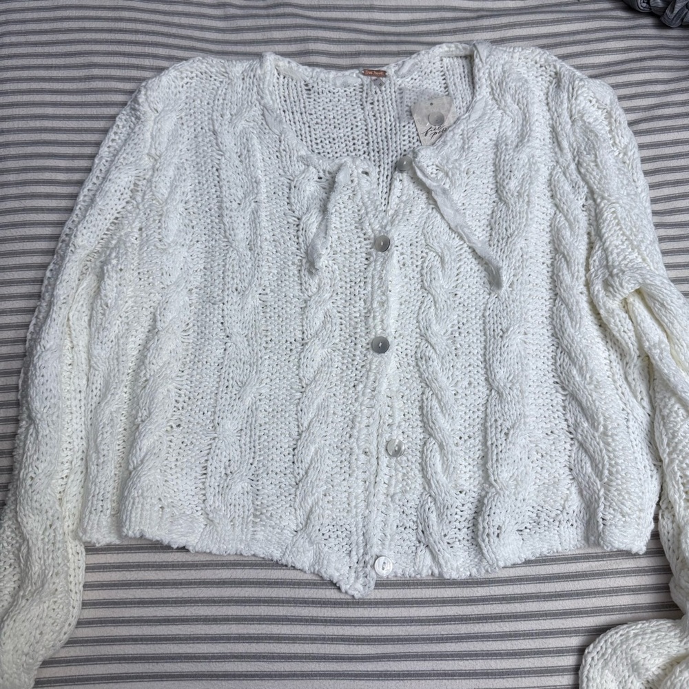 NWT Free People Robyn Crochet Knit Cardigan - Picture 4 of 8